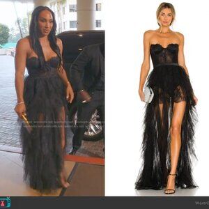 For Love And Lemons Black Strapless Gown - Large